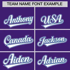 Purple White Royal Classic Baseball Uniform 3