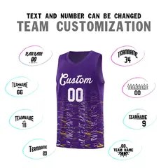 Purple White Scratches Pattern Basketball Jersey 3