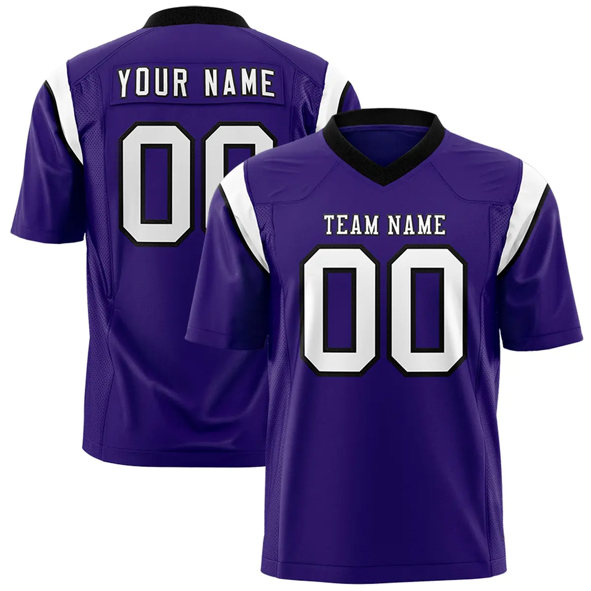 Purple White Shoulder Cut Two-Tone Flag Football Jersey