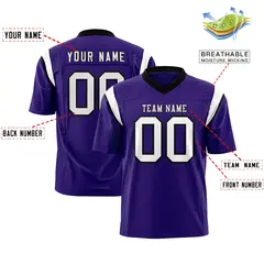 Purple White Shoulder Cut Two-Tone Flag Football Jersey 2