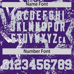 Purple White Silver Graffiti Star Ink Texture Baseball Jersey 4