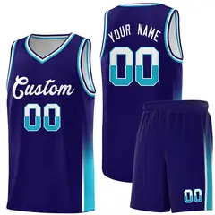 Purple White Sky Blue Two Tone Font Basketball Jersey