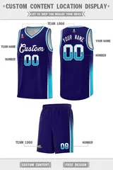 Purple White Sky Blue Two Tone Font Basketball Jersey 2