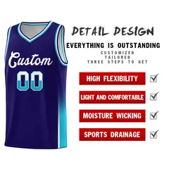 Purple White Sky Blue Two Tone Font Basketball Jersey 4