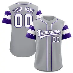 Purple White Sleeve Flag Lace Baseball Jersey 1