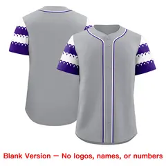 Purple White Sleeve Flag Lace Baseball Jersey 7