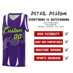 Purple White Snake Scale Venomous Fang Graffiti Basketball Jersey 2