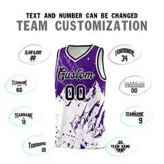 Purple White Snow Mountain Beast Pattern Basketball Jersey 4