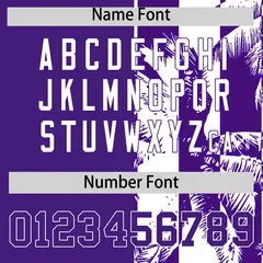 Purple White Split Coconut Tree Design Baseball Jersey 4