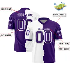 Purple White Split Fashion Mesh Authentic Football Jersey 2