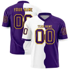 Purple White Split Fashion Mesh Authentic Football Jersey 1