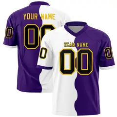 Purple White Split Fashion Mesh Authentic Football Jersey 1