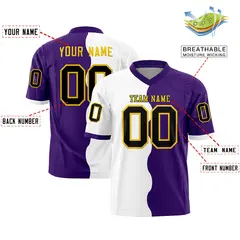 Purple White Split Fashion Mesh Authentic Football Jersey 2
