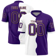 Purple White Split Fashion Mesh Authentic Football Jersey 1