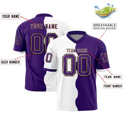 Purple White Split Fashion Mesh Authentic Football Jersey 2