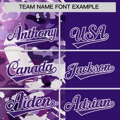 Purple White Split Graffiti Raglan Sleeve Baseball Jersey 3