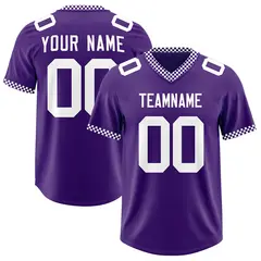 Purple White Square Neckline Football Jersey