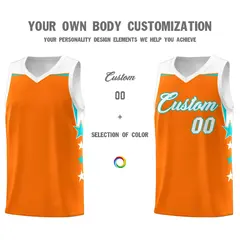 Purple White Star Color Block Two Tone Side Basketball Jersey 3