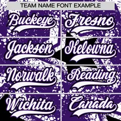 Purple White Star Graffiti Baseball Jersey 6