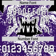 Purple White Star Graffiti Baseball Jersey 7
