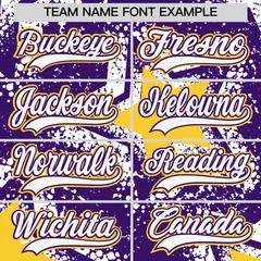 Purple White Star Graffiti Baseball Jersey 7