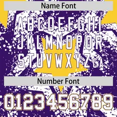 Purple White Star Graffiti Baseball Jersey 8
