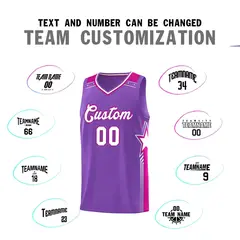 Purple White Star Graffiti Pattern Sports Basketball Jersey 4
