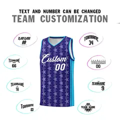 Purple White Star Graffiti Sports Uniform Basketball Jersey 4