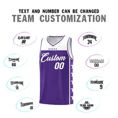 Purple White Star Pattern Sports Basketball Jersey 4