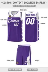 Purple White Star Pattern Sports Basketball Jersey 5