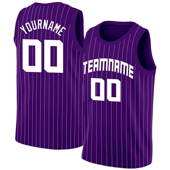 Purple White Stripe Fashion Sport Game Basketball Jersey