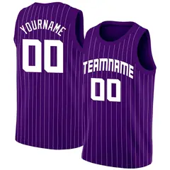 Purple White Stripe Fashion Sport Game Basketball Jersey
