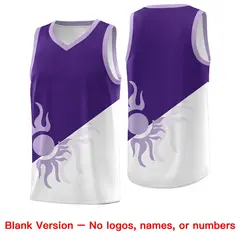 Purple White Sunburst Two Tone Basketball Jersey 2