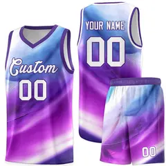Purple White Tie Dye Sports Basketball Jersey