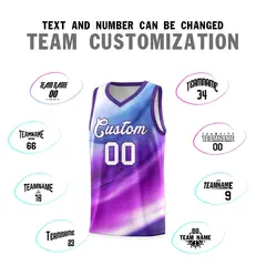 Purple White Tie Dye Sports Basketball Jersey 3