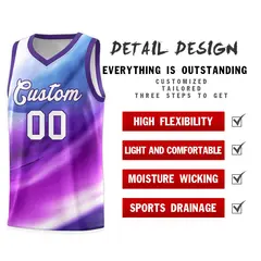 Purple White Tie Dye Sports Basketball Jersey 4