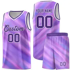 Purple White Tie Dye Sports Basketball Jersey