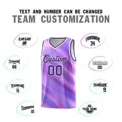 Purple White Tie Dye Sports Basketball Jersey 3