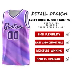 Purple White Tie Dye Sports Basketball Jersey 4