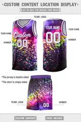 Purple White Tie Dye Sports Basketball Jersey 2