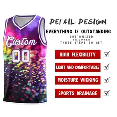 Purple White Tie Dye Sports Basketball Jersey 4