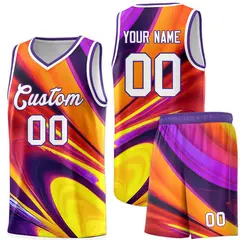 Purple White Tie Dye Sports Basketball Jersey