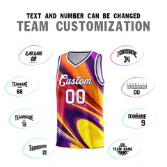 Purple White Tie Dye Sports Basketball Jersey 3