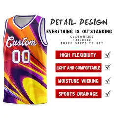 Purple White Tie Dye Sports Basketball Jersey 4