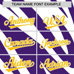 Purple White Tiger Stripe Gradient Baseball Jersey 3