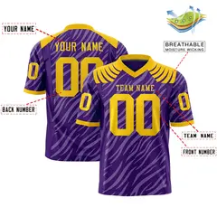 Purple White Tiger Stripe Graffiti Pattern Football Jersey 2