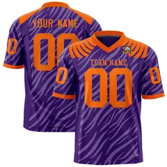 Purple White Tiger Stripe Graffiti Pattern Football Jersey