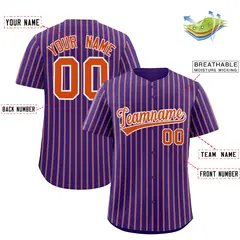 Purple White Tricolor Stripe Fashion Baseball Jersey 2