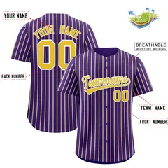 Purple White Tricolor Stripe Fashion Baseball Jersey 2