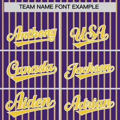 Purple White Tricolor Stripe Fashion Baseball Jersey 3